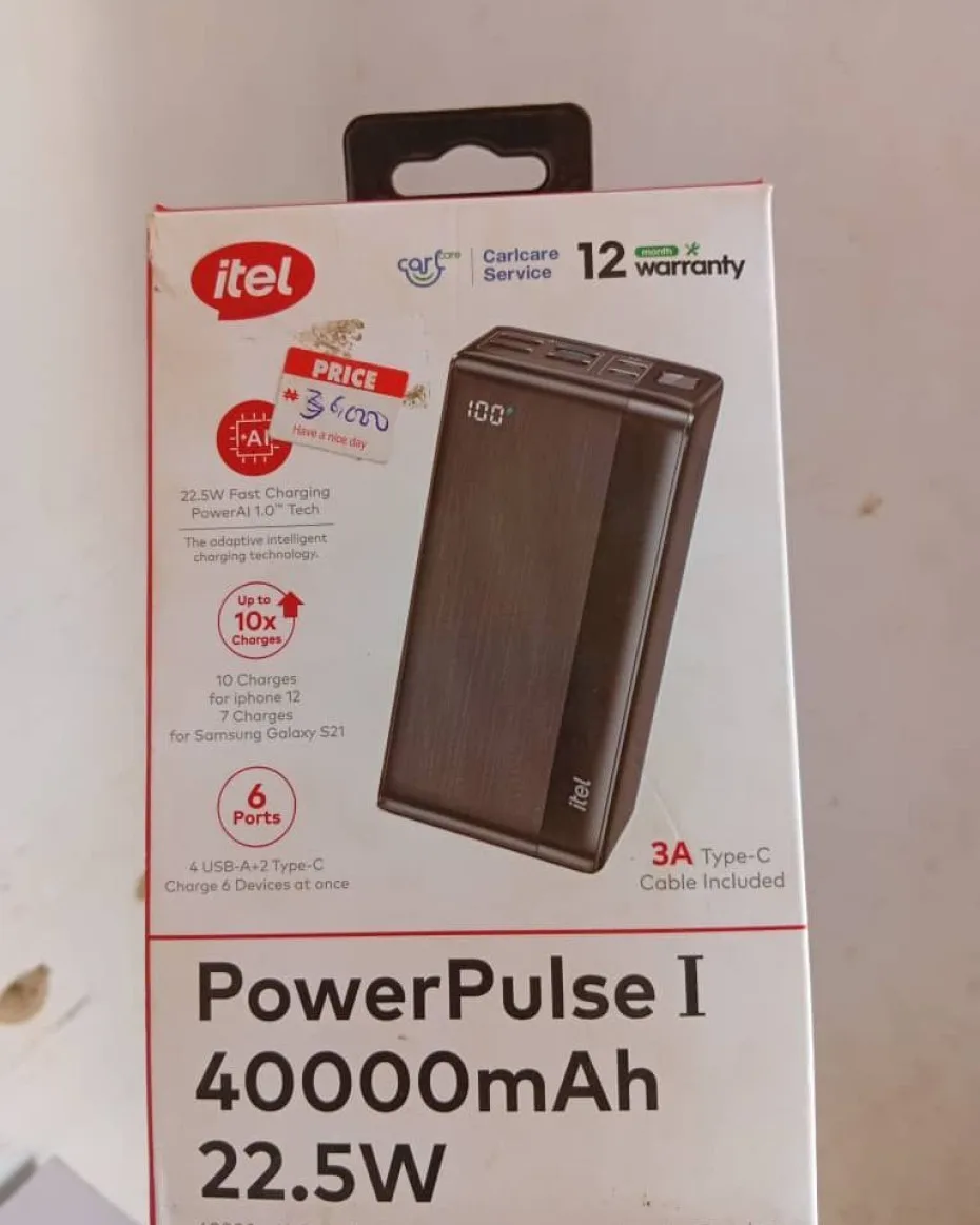 Itel 40,000mah (22.5w) Powerbank