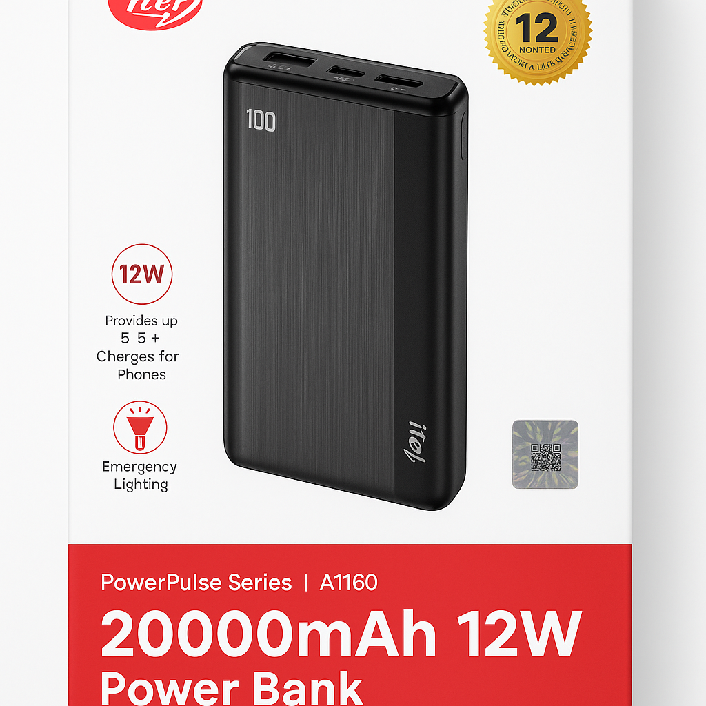 Itel 20,000maH 12w powerbank
