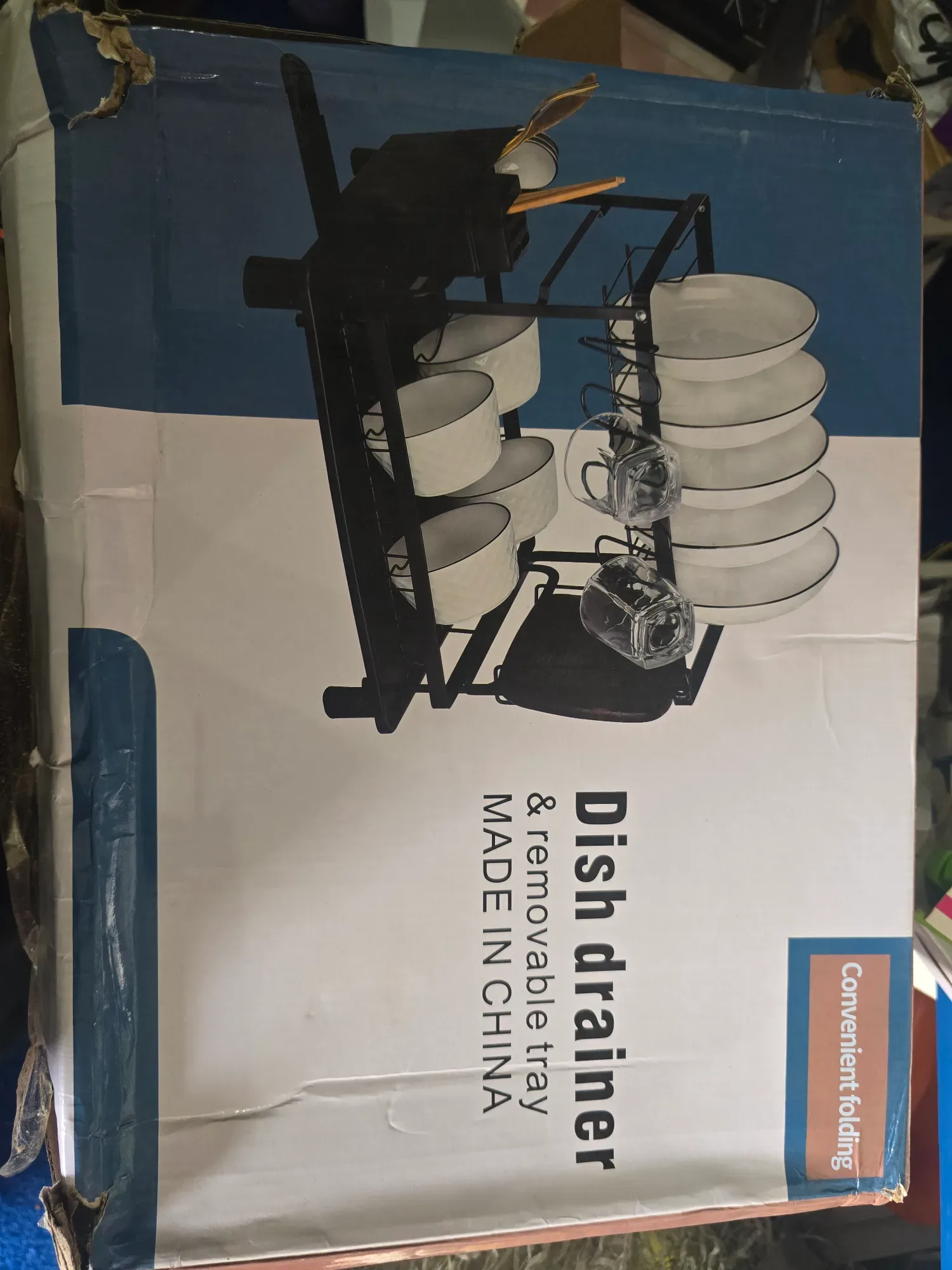 Convenient Folding Dish Drainer | Almubaarak Variety Mall