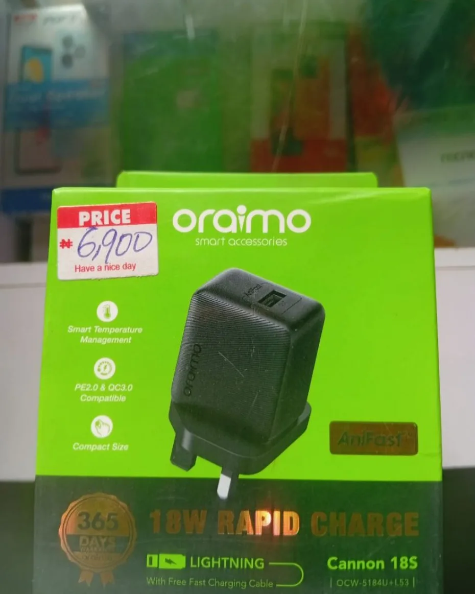 Oraimo Cannon 18s Iphone Chager