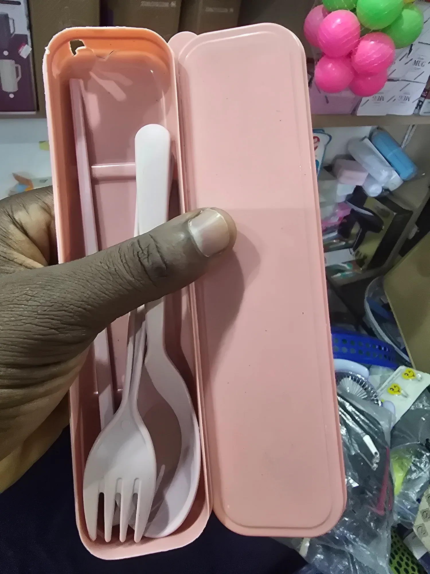 Spoon, Fork and Chopping stick set