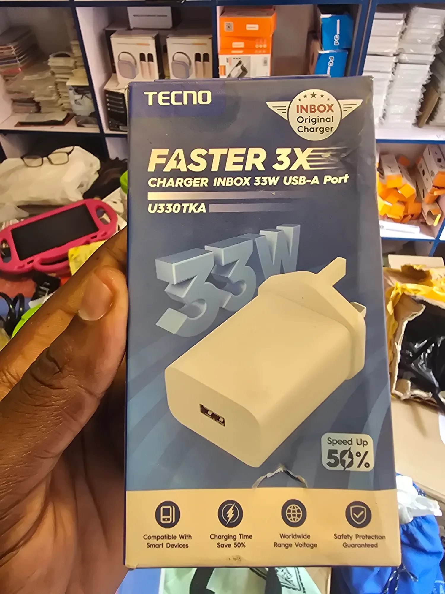 Tecno 33 Watt Charger Head | Almubaarak Variety Mall
