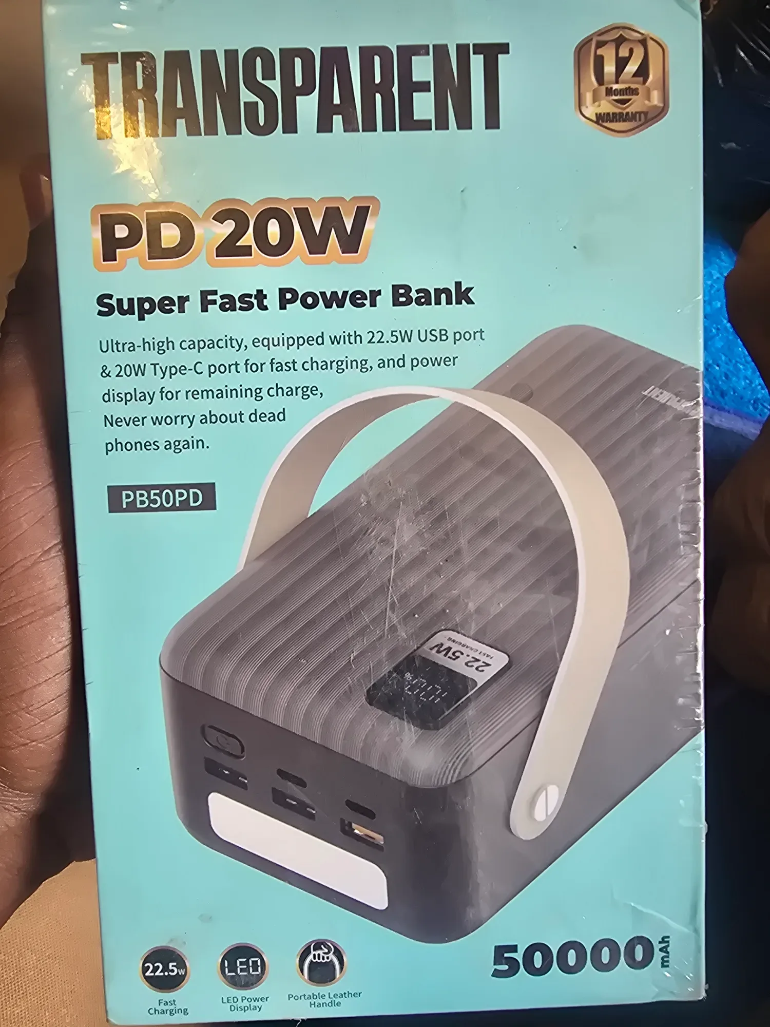 Transparent 50,000mAh powerbank